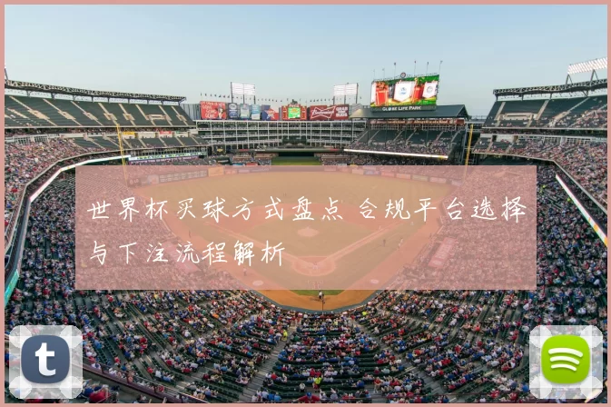 世界杯买球方式盘点 合规平台选择与下注流程解析
